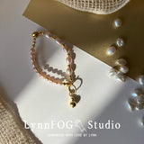 Gold Plated Pink Pearl Bracelet