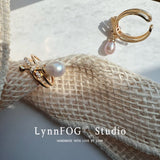 Zircon Bow Drop Freshwater Pearl Ring