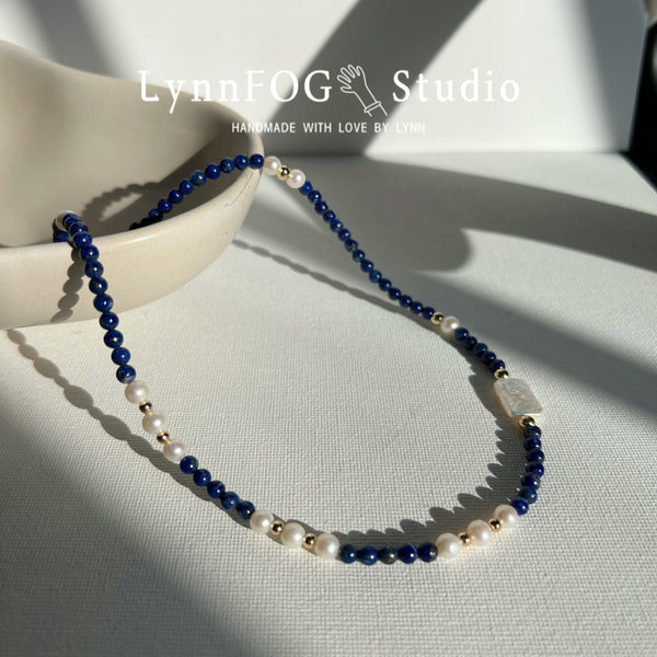 Lapis & Pearl Necklace