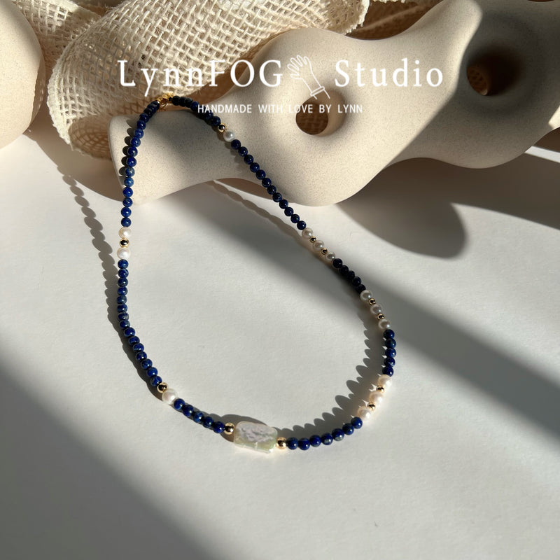 Lapis & Pearl Necklace