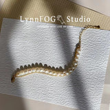 18K Gold Plated Ball Chain Baroque Pearl Bracelet