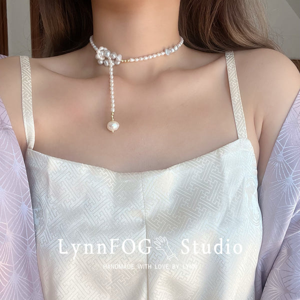 Silver Baroque Pearl Necklace